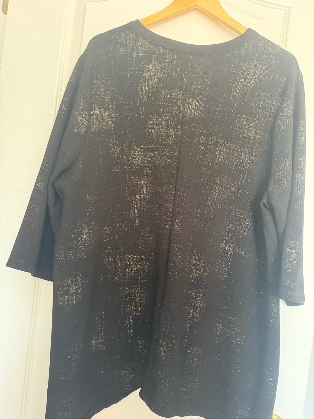 Catherines Black Tunic with Subtle Metallic Sheen - Picture 3 of 4